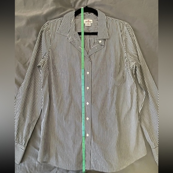 J.Crew Haberdashery Black and White Striped Button Up - size medium tall - Picture 4 of 11